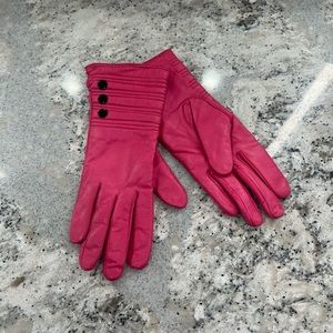 Genuine Pink Leather Gloves